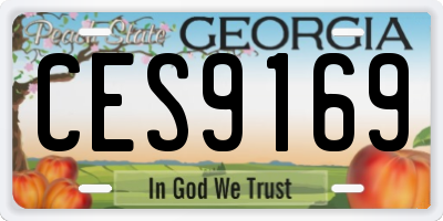GA license plate CES9169