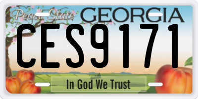 GA license plate CES9171