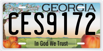 GA license plate CES9172