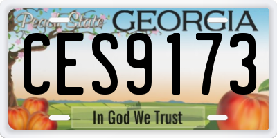 GA license plate CES9173