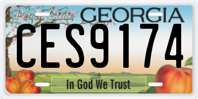GA license plate CES9174