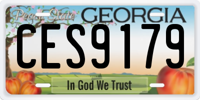 GA license plate CES9179
