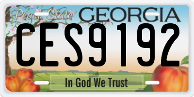 GA license plate CES9192