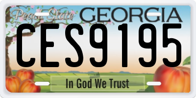 GA license plate CES9195