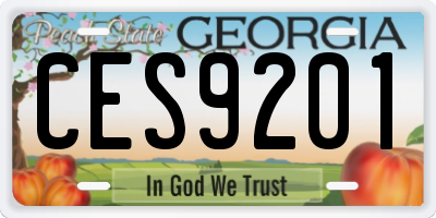 GA license plate CES9201