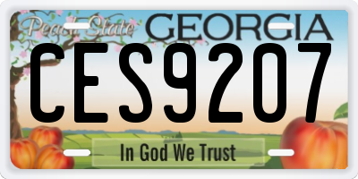 GA license plate CES9207
