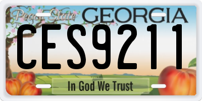 GA license plate CES9211
