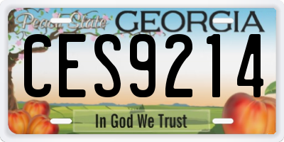 GA license plate CES9214