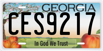 GA license plate CES9217