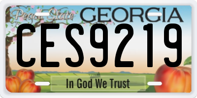 GA license plate CES9219