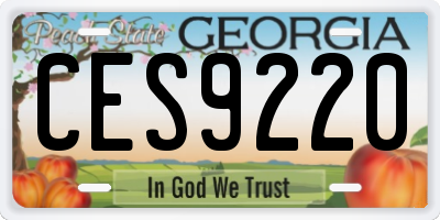 GA license plate CES9220