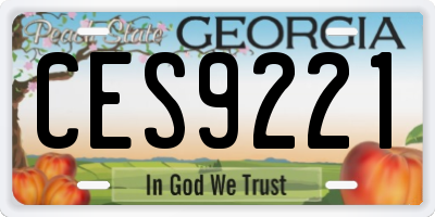 GA license plate CES9221