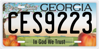 GA license plate CES9223