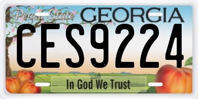 GA license plate CES9224