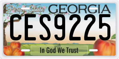 GA license plate CES9225