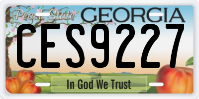 GA license plate CES9227