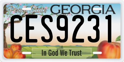 GA license plate CES9231