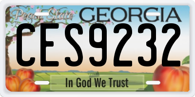 GA license plate CES9232