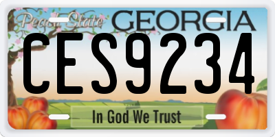 GA license plate CES9234