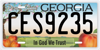 GA license plate CES9235