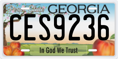 GA license plate CES9236
