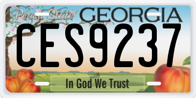 GA license plate CES9237