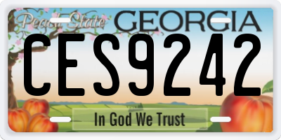 GA license plate CES9242