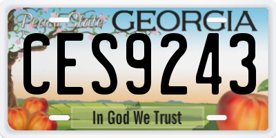 GA license plate CES9243
