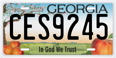 GA license plate CES9245