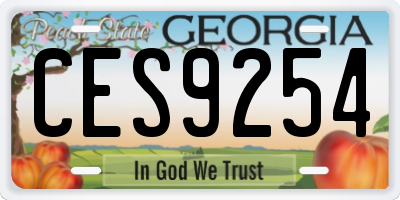 GA license plate CES9254