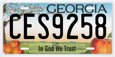 GA license plate CES9258