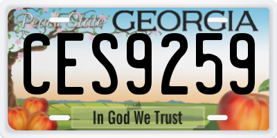 GA license plate CES9259
