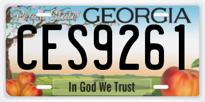GA license plate CES9261