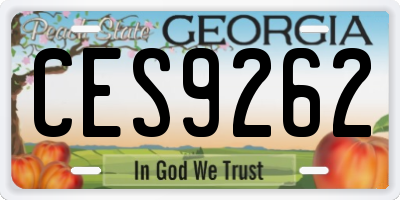 GA license plate CES9262
