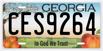 GA license plate CES9264