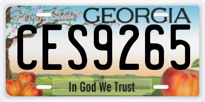 GA license plate CES9265