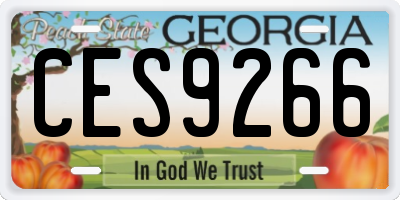 GA license plate CES9266