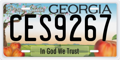 GA license plate CES9267