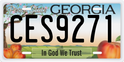 GA license plate CES9271