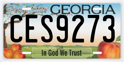 GA license plate CES9273