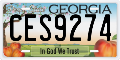GA license plate CES9274