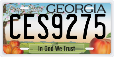 GA license plate CES9275