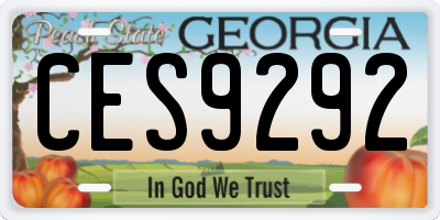 GA license plate CES9292