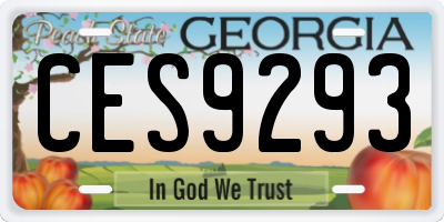 GA license plate CES9293