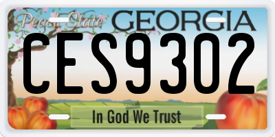 GA license plate CES9302