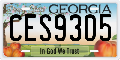 GA license plate CES9305