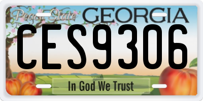 GA license plate CES9306