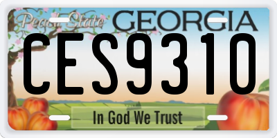 GA license plate CES9310