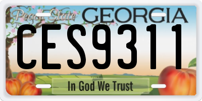 GA license plate CES9311