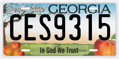 GA license plate CES9315